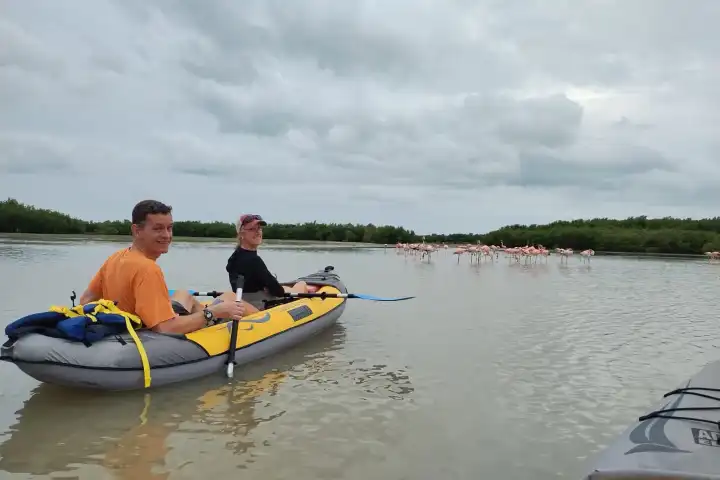 Kayaking with Flamingos